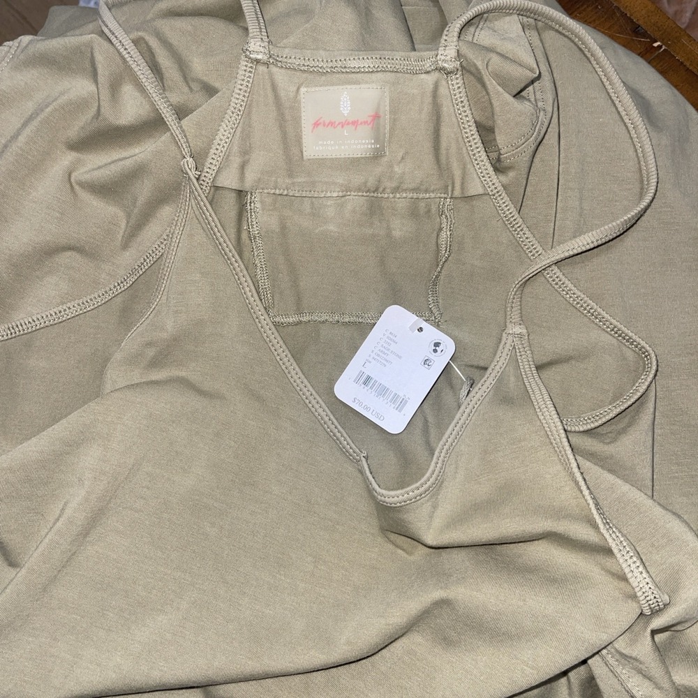 Free People FP Movement Hot Shot Pants Jumpsuit Green Relax Pants Harem L - Picture 7 of 8